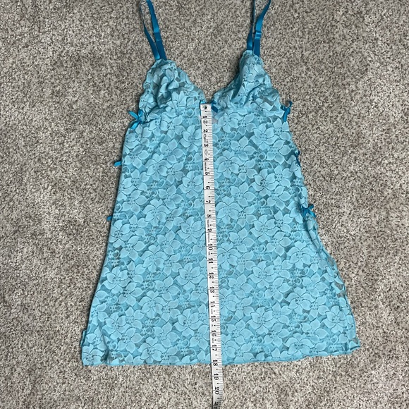 Victoria’s Secret XS Blue Lace Babydoll Lingerie w/ Bow Details - Picture 5 of 6